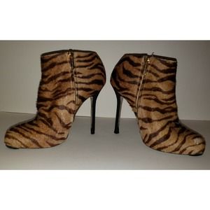 Sergio Rossi Tiger Stripe Ankle Booties